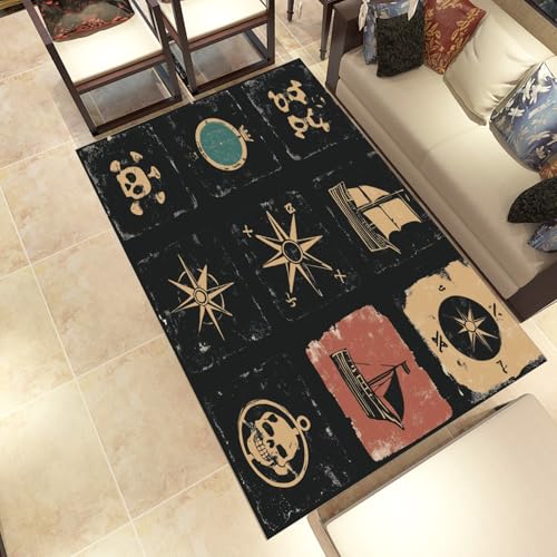 Lwznbio Nautisch Kompass Wohnzimmerteppich 200x280 cm Meeresabenteuer Teppich Kurzflor, Weich rutschfest Waschbare Teppiche Totenkopf Pirat Eingangsteppich Fußmatte Schlafzimmer Kinderzimmer Lwznbio Nautisch Kompass Wohnzimmerteppich 200x280 cm Meeresabenteuer Teppich Kurzflor, Weich rutschfest Waschbare Teppiche Totenkopf Pirat Eingangsteppich Fußmatte Schlafzimmer Kinderzimmer von Lwznbio