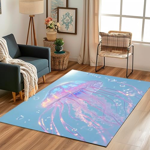 Lwznbio Rose Im Wasser Wohnzimmerteppich 200x280 cm Blumen Pflanze Teppich Kurzflor, Weich rutschfest Waschbare Teppiche Blumenmuster Eingangsteppich Fußmatte Schlafzimmer Kinderzimmer von Lwznbio