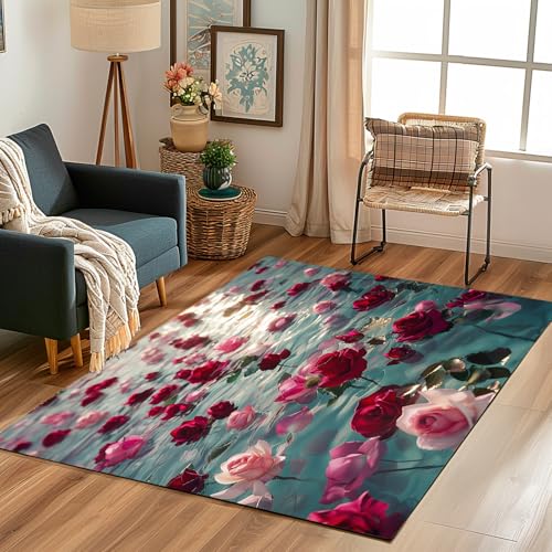 Lwznbio Schwarz Katze Wohnzimmerteppich 200x280 cm Karikatur Stil Teppich Kurzflor, Weich rutschfest Waschbare Teppiche Tier Drucken Eingangsteppich Fußmatte Schlafzimmer Kinderzimmer von Lwznbio