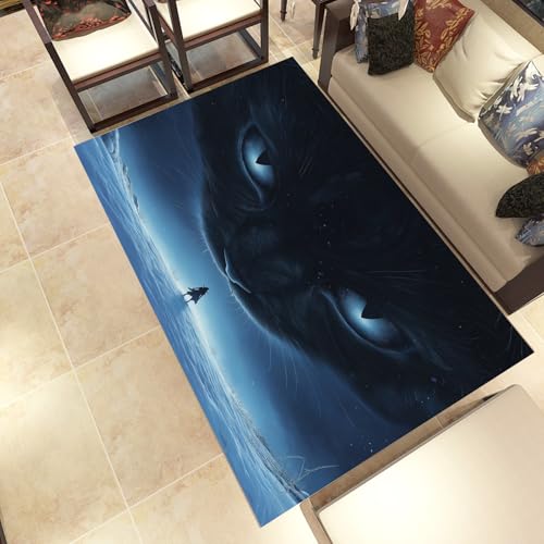 Lwznbio Schwarz Katze Wohnzimmerteppich 200x280 cm Tierliebhaber Teppich Kurzflor, Weich rutschfest Waschbare Teppiche Karikatur Stil Eingangsteppich Fußmatte Schlafzimmer Kinderzimmer Lwznbio Schwarz Katze Wohnzimmerteppich 200x280 cm Tierliebhaber Teppich Kurzflor, Weich rutschfest Waschbare Teppiche Karikatur Stil Eingangsteppich Fußmatte Schlafzimmer Kinderzimmer von Lwznbio