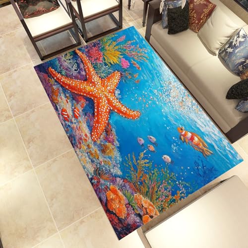 Lwznbio Seestern Koralle Wohnzimmerteppich 200x280 cm Meereslebewesen Teppich Kurzflor, Weich rutschfest Waschbare Teppiche Unterwasserwelt Eingangsteppich Fußmatte Schlafzimmer Kinderzimmer Lwznbio Seestern Koralle Wohnzimmerteppich 200x280 cm Meereslebewesen Teppich Kurzflor, Weich rutschfest Waschbare Teppiche Unterwasserwelt Eingangsteppich Fußmatte Schlafzimmer Kinderzimmer von Lwznbio