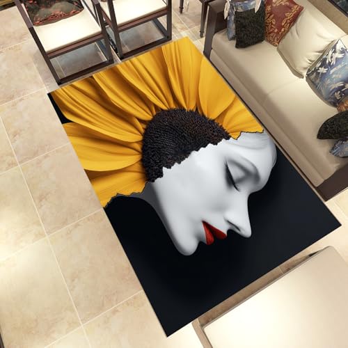 Lwznbio Sonnenblume Face Wohnzimmerteppich 200x280 cm Abstrakt Kunst Teppich Kurzflor, Weich rutschfest Waschbare Teppiche Blumenmuster Eingangsteppich Fußmatte Schlafzimmer Kinderzimmer Lwznbio Sonnenblume Face Wohnzimmerteppich 200x280 cm Abstrakt Kunst Teppich Kurzflor, Weich rutschfest Waschbare Teppiche Blumenmuster Eingangsteppich Fußmatte Schlafzimmer Kinderzimmer von Lwznbio