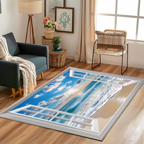 Lwznbio Strand Meerblick Wohnzimmerteppich 200x280 cm Meer Wellen Teppich Kurzflor, Weich rutschfest Waschbare Teppiche Natürliche Landschaft Eingangsteppich Fußmatte Schlafzimmer Kinderzimmer Lwznbio Strand Meerblick Wohnzimmerteppich 200x280 cm Meer Wellen Teppich Kurzflor, Weich rutschfest Waschbare Teppiche Natürliche Landschaft Eingangsteppich Fußmatte Schlafzimmer Kinderzimmer von Lwznbio