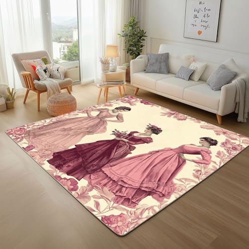 Lwznbio Teppich 200x300 cm Waschbarer Afrika Tribal Mädchen Wohnzimmerteppich Weich Vintage Stil Teppiche Groß rutschfest Kurzflor für Schlafzimmer, Esszimmer, Schlafzimmer, Spielzimmer Lwznbio Teppich 200x300 cm Waschbarer Afrika Tribal Mädchen Wohnzimmerteppich Weich Vintage Stil Teppiche Groß rutschfest Kurzflor für Schlafzimmer, Esszimmer, Schlafzimmer, Spielzimmer von Lwznbio
