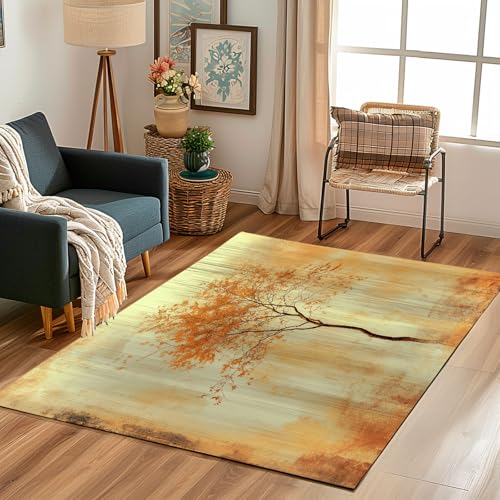 Lwznbio Teppich 200x300 cm Waschbarer Herbst Birkenwald Wohnzimmerteppich Weich Shabby Chic Teppiche Groß rutschfest Kurzflor für Schlafzimmer, Esszimmer, Schlafzimmer, Spielzimmer Lwznbio Teppich 200x300 cm Waschbarer Herbst Birkenwald Wohnzimmerteppich Weich Shabby Chic Teppiche Groß rutschfest Kurzflor für Schlafzimmer, Esszimmer, Schlafzimmer, Spielzimmer von Lwznbio