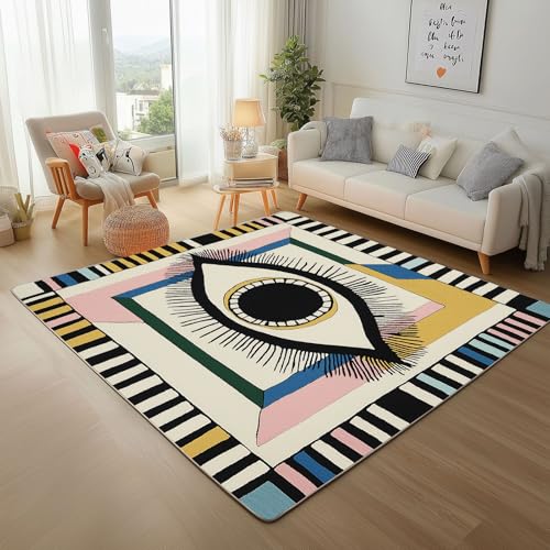 Lwznbio Teppich Antirutschunterlage 120x170 cm Abstrakt Auge Carpet Schlafzimmer Waschbarer Geometrie Muster Teppiche Weich Kurzflor für Wohnzimmer, Kinderzimmer, Esszimmer, Büro Lwznbio Teppich Antirutschunterlage 120x170 cm Abstrakt Auge Carpet Schlafzimmer Waschbarer Geometrie Muster Teppiche Weich Kurzflor für Wohnzimmer, Kinderzimmer, Esszimmer, Büro von Lwznbio