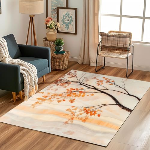 Lwznbio Teppich Antirutschunterlage 120x170 cm Aquarell Birkenwald Carpet Schlafzimmer Waschbarer Natürliche Pflanze Teppiche Weich Kurzflor für Wohnzimmer, Kinderzimmer, Esszimmer, Büro Lwznbio Teppich Antirutschunterlage 120x170 cm Aquarell Birkenwald Carpet Schlafzimmer Waschbarer Natürliche Pflanze Teppiche Weich Kurzflor für Wohnzimmer, Kinderzimmer, Esszimmer, Büro von Lwznbio