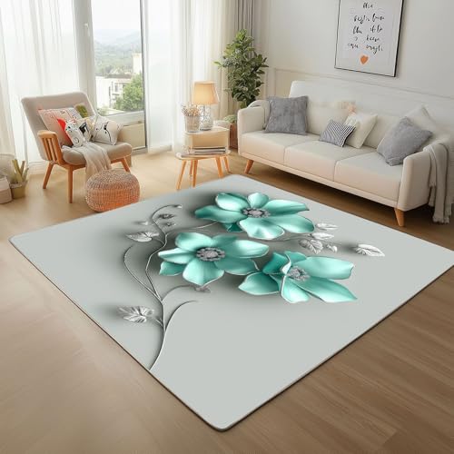 Lwznbio Teppich Antirutschunterlage 120x170 cm Blumenmuster 3D Drucken Carpet Schlafzimmer Waschbarer Blumen Pflanze Teppiche Weich Kurzflor für Wohnzimmer, Kinderzimmer, Esszimmer, Büro Lwznbio Teppich Antirutschunterlage 120x170 cm Blumenmuster 3D Drucken Carpet Schlafzimmer Waschbarer Blumen Pflanze Teppiche Weich Kurzflor für Wohnzimmer, Kinderzimmer, Esszimmer, Büro von Lwznbio