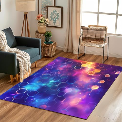 Lwznbio Teppich Antirutschunterlage 120x170 cm Farbe Sternenhimmel Carpet Schlafzimmer Waschbarer Bienenwabe Waben Teppiche Weich Kurzflor für Wohnzimmer, Kinderzimmer, Esszimmer, Büro Lwznbio Teppich Antirutschunterlage 120x170 cm Farbe Sternenhimmel Carpet Schlafzimmer Waschbarer Bienenwabe Waben Teppiche Weich Kurzflor für Wohnzimmer, Kinderzimmer, Esszimmer, Büro von Lwznbio