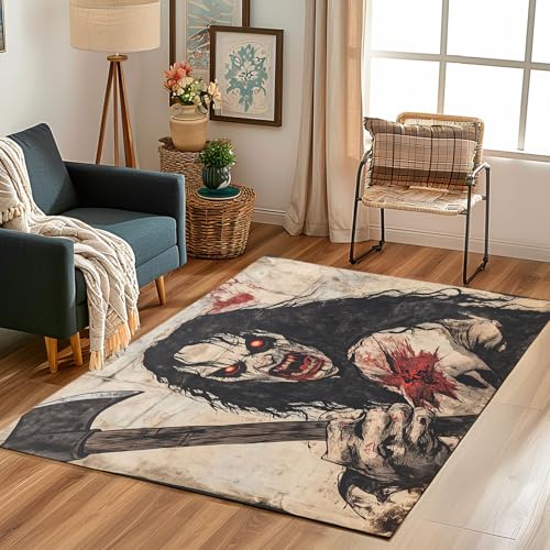Lwznbio Teppich Antirutschunterlage 120x170 cm Furcht Zombie Carpet Schlafzimmer Waschbarer Abstrakt Kunst Teppiche Weich Kurzflor für Wohnzimmer, Kinderzimmer, Esszimmer, Büro von Lwznbio