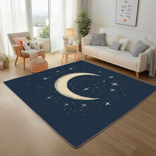 Lwznbio Teppich Antirutschunterlage 120x170 cm Halbmond Stern Carpet Schlafzimmer Waschbarer Sternenhimmel Teppiche Weich Kurzflor für Wohnzimmer, Kinderzimmer, Esszimmer, Büro Lwznbio Teppich Antirutschunterlage 120x170 cm Halbmond Stern Carpet Schlafzimmer Waschbarer Sternenhimmel Teppiche Weich Kurzflor für Wohnzimmer, Kinderzimmer, Esszimmer, Büro von Lwznbio