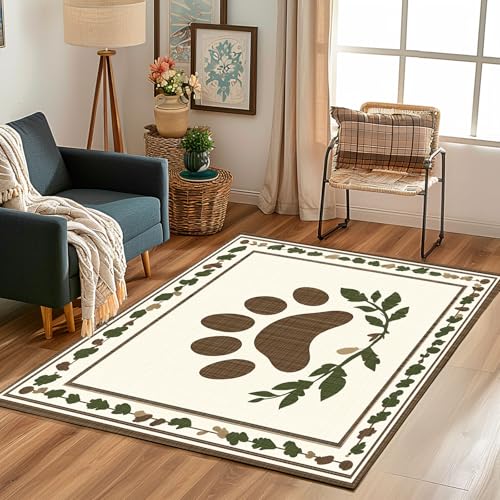 Lwznbio Teppich Antirutschunterlage 120x170 cm Pfotenabdrücke Carpet Schlafzimmer Waschbarer Bärentatze Drucken Teppiche Weich Kurzflor für Wohnzimmer, Kinderzimmer, Esszimmer, Büro Lwznbio Teppich Antirutschunterlage 120x170 cm Pfotenabdrücke Carpet Schlafzimmer Waschbarer Bärentatze Drucken Teppiche Weich Kurzflor für Wohnzimmer, Kinderzimmer, Esszimmer, Büro von Lwznbio