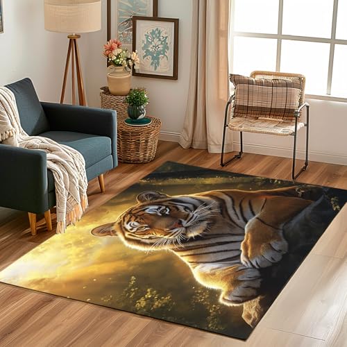 Lwznbio Teppich Antirutschunterlage 120x170 cm Tiger 3D Drucken Carpet Schlafzimmer Waschbarer Tierwelt Tierliebhaber Teppiche Weich Kurzflor für Wohnzimmer, Kinderzimmer, Esszimmer, Büro Lwznbio Teppich Antirutschunterlage 120x170 cm Tiger 3D Drucken Carpet Schlafzimmer Waschbarer Tierwelt Tierliebhaber Teppiche Weich Kurzflor für Wohnzimmer, Kinderzimmer, Esszimmer, Büro von Lwznbio