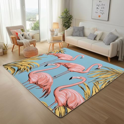 Lwznbio Teppich Antirutschunterlage 120x170 cm Tropische Flamingo Carpet Schlafzimmer Waschbarer Tierwelt Tierliebhaber Teppiche Weich Kurzflor für Wohnzimmer, Kinderzimmer, Esszimmer, Büro Lwznbio Teppich Antirutschunterlage 120x170 cm Tropische Flamingo Carpet Schlafzimmer Waschbarer Tierwelt Tierliebhaber Teppiche Weich Kurzflor für Wohnzimmer, Kinderzimmer, Esszimmer, Büro von Lwznbio