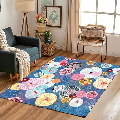Lwznbio Teppich Läufer 80x150 cm Abstrakt Geometrie Wohnzimmerteppich Kurzflor Waschbar rutschfest Linie Blumen Teppiche Weich für Eingang Flur, Küche, Wohnzimmer, Schlafzimmer Lwznbio Teppich Läufer 80x150 cm Abstrakt Geometrie Wohnzimmerteppich Kurzflor Waschbar rutschfest Linie Blumen Teppiche Weich für Eingang Flur, Küche, Wohnzimmer, Schlafzimmer von Lwznbio