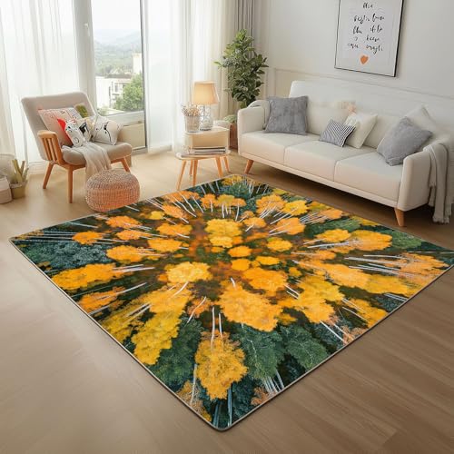 Lwznbio Teppich Läufer 80x150 cm Aquarell Birkenwald Wohnzimmerteppich Kurzflor Waschbar rutschfest Dschungel Wald Teppiche Weich für Eingang Flur, Küche, Wohnzimmer, Schlafzimmer Lwznbio Teppich Läufer 80x150 cm Aquarell Birkenwald Wohnzimmerteppich Kurzflor Waschbar rutschfest Dschungel Wald Teppiche Weich für Eingang Flur, Küche, Wohnzimmer, Schlafzimmer von Lwznbio