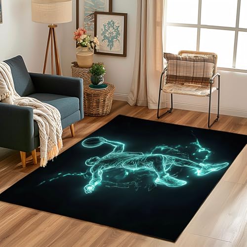 Lwznbio Teppich Läufer 80x150 cm Basketball Athlet Wohnzimmerteppich Kurzflor Waschbar rutschfest Sport Thema Teppiche Weich für Eingang Flur, Küche, Wohnzimmer, Schlafzimmer Lwznbio Teppich Läufer 80x150 cm Basketball Athlet Wohnzimmerteppich Kurzflor Waschbar rutschfest Sport Thema Teppiche Weich für Eingang Flur, Küche, Wohnzimmer, Schlafzimmer von Lwznbio