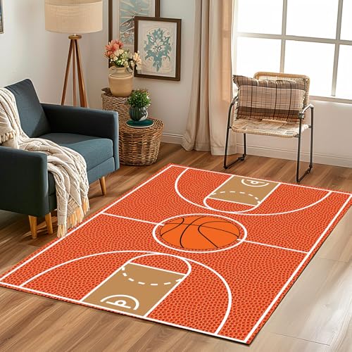 Lwznbio Teppich Läufer 80x150 cm Basketballplatz Wohnzimmerteppich Kurzflor Waschbar rutschfest Basketball Sport Thema Teppiche Weich für Eingang Flur, Küche, Wohnzimmer, Schlafzimmer Lwznbio Teppich Läufer 80x150 cm Basketballplatz Wohnzimmerteppich Kurzflor Waschbar rutschfest Basketball Sport Thema Teppiche Weich für Eingang Flur, Küche, Wohnzimmer, Schlafzimmer von Lwznbio