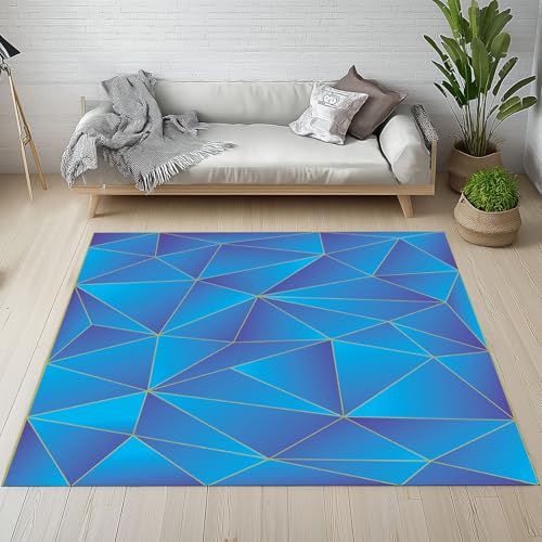Lwznbio Teppich Läufer 80x150 cm Geometrie Muster Wohnzimmerteppich Kurzflor Waschbar rutschfest Diamant 3D Drucken Teppiche Weich für Eingang Flur, Küche, Wohnzimmer, Schlafzimmer von Lwznbio