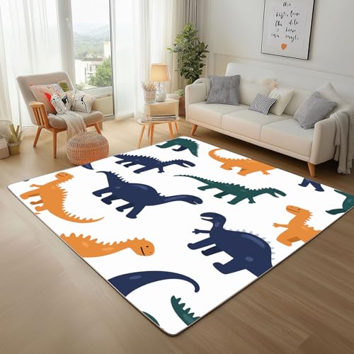 Lwznbio Teppich Läufer 80x150 cm Karikatur Dino Wohnzimmerteppich Kurzflor Waschbar rutschfest Tierliebhaber Teppiche Weich für Eingang Flur, Küche, Wohnzimmer, Schlafzimmer Lwznbio Teppich Läufer 80x150 cm Karikatur Dino Wohnzimmerteppich Kurzflor Waschbar rutschfest Tierliebhaber Teppiche Weich für Eingang Flur, Küche, Wohnzimmer, Schlafzimmer von Lwznbio