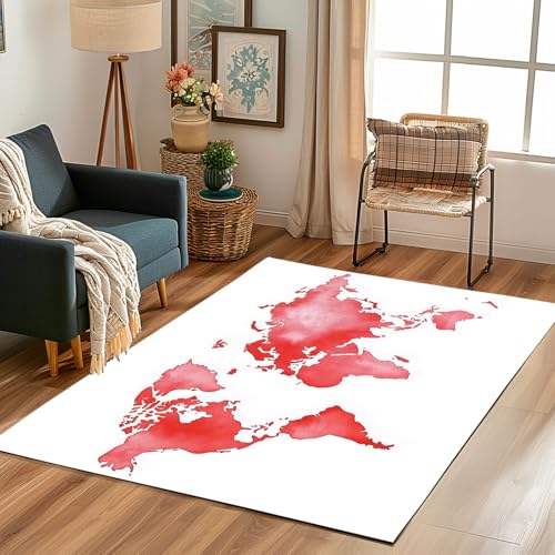 Lwznbio Teppich Läufer 80x150 cm Weltkarte Muster Wohnzimmerteppich Kurzflor Waschbar rutschfest Modern Kunst Teppiche Weich für Eingang Flur, Küche, Wohnzimmer, Schlafzimmer Lwznbio Teppich Läufer 80x150 cm Weltkarte Muster Wohnzimmerteppich Kurzflor Waschbar rutschfest Modern Kunst Teppiche Weich für Eingang Flur, Küche, Wohnzimmer, Schlafzimmer von Lwznbio