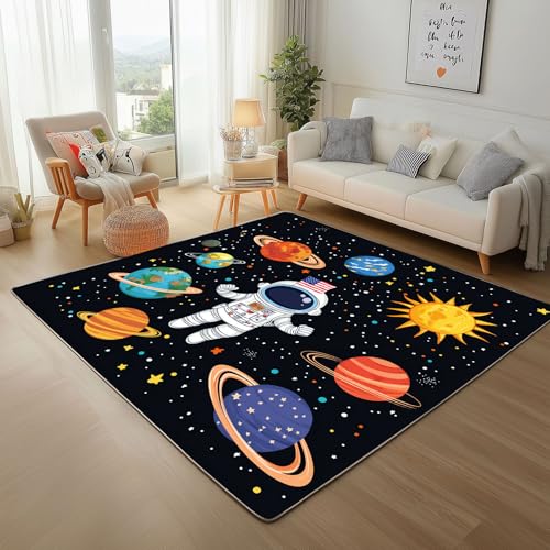 Lwznbio Teppich Läufer 80x150 cm Weltraum Planet Sternenhimmel Wohnzimmerteppich Kurzflor Waschbar rutschfest Karikatur Astronaut Teppiche Weich für Eingang Flur, Küche, Wohnzimmer, Schlafzimmer Lwznbio Teppich Läufer 80x150 cm Weltraum Planet Sternenhimmel Wohnzimmerteppich Kurzflor Waschbar rutschfest Karikatur Astronaut Teppiche Weich für Eingang Flur, Küche, Wohnzimmer, Schlafzimmer von Lwznbio