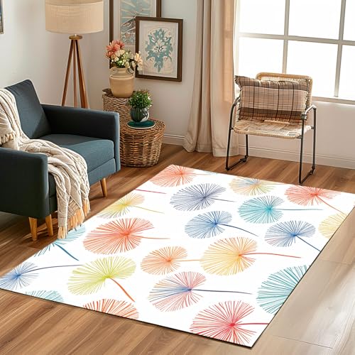 Lwznbio Teppich Waschbarer 150x210 cm Farbe Löwenzahn Wohnzimmerteppich rutschfest Pflanze Blumen Teppiche Groß Weich Kurzflor für Schlafzimmer, Esszimmer, Büro, Spielzimmer Lwznbio Teppich Waschbarer 150x210 cm Farbe Löwenzahn Wohnzimmerteppich rutschfest Pflanze Blumen Teppiche Groß Weich Kurzflor für Schlafzimmer, Esszimmer, Büro, Spielzimmer von Lwznbio