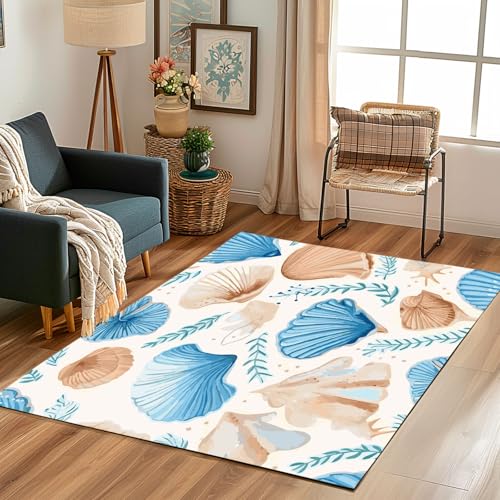Lwznbio Teppich Waschbarer 150x210 cm Hülse Algen Wohnzimmerteppich rutschfest Ozean Thema Teppiche Groß Weich Kurzflor für Schlafzimmer, Esszimmer, Büro, Spielzimmer Lwznbio Teppich Waschbarer 150x210 cm Hülse Algen Wohnzimmerteppich rutschfest Ozean Thema Teppiche Groß Weich Kurzflor für Schlafzimmer, Esszimmer, Büro, Spielzimmer von Lwznbio