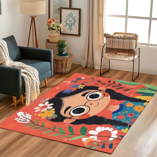 Lwznbio Teppich Waschbarer 150x210 cm Kawaii Mädchen Wohnzimmerteppich rutschfest Karikatur Stil Teppiche Groß Weich Kurzflor für Schlafzimmer, Esszimmer, Büro, Spielzimmer Lwznbio Teppich Waschbarer 150x210 cm Kawaii Mädchen Wohnzimmerteppich rutschfest Karikatur Stil Teppiche Groß Weich Kurzflor für Schlafzimmer, Esszimmer, Büro, Spielzimmer von Lwznbio