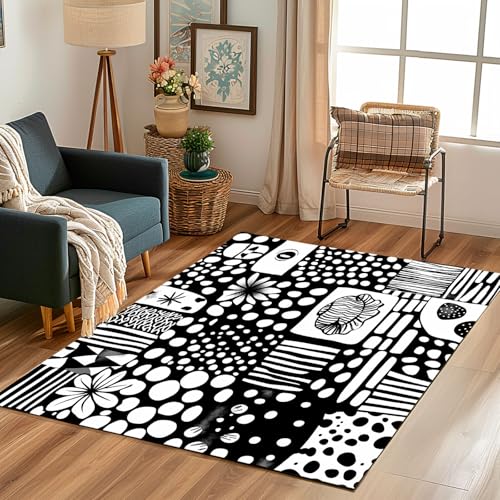 Lwznbio Teppich Wohnzimmer 160x200 cm Abstrakt Kunst Teppiche Büro Weich Kurzflor Waschbare Polka Dot Blumenmuster Carpet Weich rutschfest für Esszimmer, Büro, Spielzimmer, Kinderzimmer Lwznbio Teppich Wohnzimmer 160x200 cm Abstrakt Kunst Teppiche Büro Weich Kurzflor Waschbare Polka Dot Blumenmuster Carpet Weich rutschfest für Esszimmer, Büro, Spielzimmer, Kinderzimmer von Lwznbio