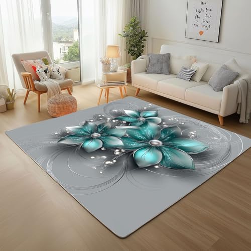 Lwznbio Teppich Wohnzimmer 160x200 cm Blumen Pflanze Blumenmuster Teppiche Büro Weich Kurzflor Waschbare Modern Ästhetik Carpet Weich rutschfest für Esszimmer, Büro, Spielzimmer, Kinderzimmer Lwznbio Teppich Wohnzimmer 160x200 cm Blumen Pflanze Blumenmuster Teppiche Büro Weich Kurzflor Waschbare Modern Ästhetik Carpet Weich rutschfest für Esszimmer, Büro, Spielzimmer, Kinderzimmer von Lwznbio