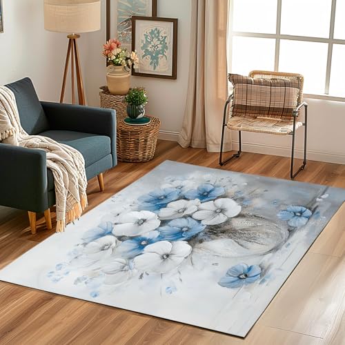 Lwznbio Teppich Wohnzimmer 160x200 cm Vase Blumenmuster Teppiche Büro Weich Kurzflor Waschbare Farbe Blumen Pflanze Carpet Weich rutschfest für Esszimmer, Büro, Spielzimmer, Kinderzimmer Lwznbio Teppich Wohnzimmer 160x200 cm Vase Blumenmuster Teppiche Büro Weich Kurzflor Waschbare Farbe Blumen Pflanze Carpet Weich rutschfest für Esszimmer, Büro, Spielzimmer, Kinderzimmer von Lwznbio
