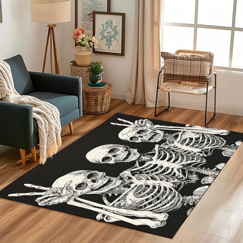 Lwznbio Teppich Wohnzimmer 200x280 cmGotisch Skelett Carpet Kurzflor Schlafzimmer Handgezeichnet Skeleton Teppiche Weich rutschfest Waschbare, für Kinderzimmer, Büro, Küche, Spielzimmer Lwznbio Teppich Wohnzimmer 200x280 cmGotisch Skelett Carpet Kurzflor Schlafzimmer Handgezeichnet Skeleton Teppiche Weich rutschfest Waschbare, für Kinderzimmer, Büro, Küche, Spielzimmer von Lwznbio