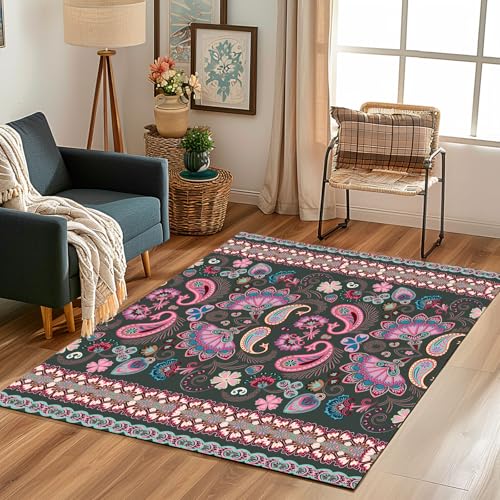 Lwznbio Teppich Wohnzimmer Weich 60x120 cm Abstrakt Blumenmuster Eingangsteppich Waschbarer Boho Ethnischer Stil Teppiche Kurzflor rutschfest für Flur, Küche, Schlafzimmer, Esszimmer Lwznbio Teppich Wohnzimmer Weich 60x120 cm Abstrakt Blumenmuster Eingangsteppich Waschbarer Boho Ethnischer Stil Teppiche Kurzflor rutschfest für Flur, Küche, Schlafzimmer, Esszimmer von Lwznbio