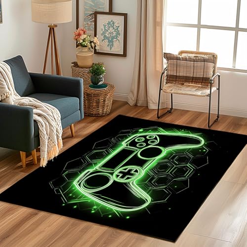 Lwznbio Teppich rutschfest Kinderzimmer 140x200 cm Gamepad Spielkonsole Teppich Wohnzimmer Waschbarer Game Controller Carpet Weich Kurzflor für Schlafzimmer, Esszimmer, Küche Lwznbio Teppich rutschfest Kinderzimmer 140x200 cm Gamepad Spielkonsole Teppich Wohnzimmer Waschbarer Game Controller Carpet Weich Kurzflor für Schlafzimmer, Esszimmer, Küche von Lwznbio