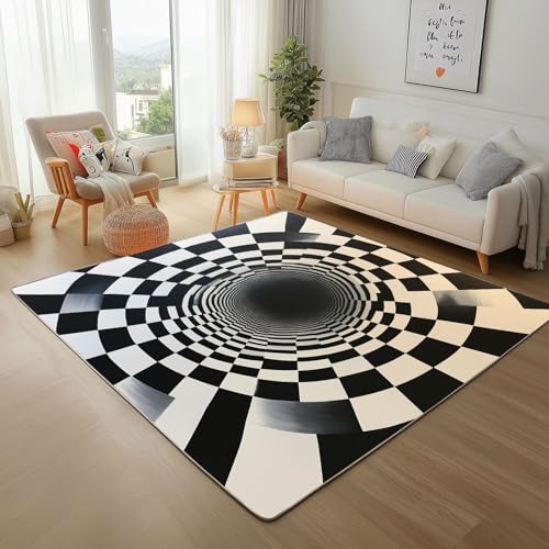 Lwznbio Teppich rutschfest Kinderzimmer 140x200 cm Optische Täuschung Teppich Wohnzimmer Waschbarer Abstrakt Kunst Carpet Weich Kurzflor für Schlafzimmer, Esszimmer, Küche Lwznbio Teppich rutschfest Kinderzimmer 140x200 cm Optische Täuschung Teppich Wohnzimmer Waschbarer Abstrakt Kunst Carpet Weich Kurzflor für Schlafzimmer, Esszimmer, Küche von Lwznbio