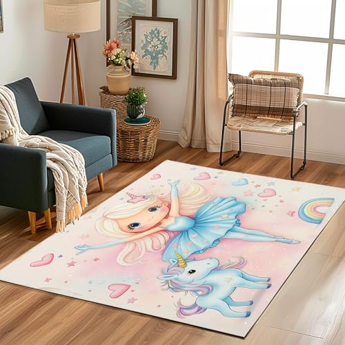 Lwznbio Teppiche Groß Weich 200x200 cm Karikatur Mädchen Teppich Wohnzimmer rutschfest Waschbar Niedlich Einhorn Carpet Kurzflor für Schlafzimmer, Kinderzimmer, Esszimmer, Küche Lwznbio Teppiche Groß Weich 200x200 cm Karikatur Mädchen Teppich Wohnzimmer rutschfest Waschbar Niedlich Einhorn Carpet Kurzflor für Schlafzimmer, Kinderzimmer, Esszimmer, Küche von Lwznbio