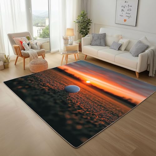 Lwznbio Teppiche Groß Weich 200x200 cm Sonnenuntergang Teppich Wohnzimmer rutschfest Waschbar Golf Sport Carpet Kurzflor für Schlafzimmer, Kinderzimmer, Esszimmer, Küche Lwznbio Teppiche Groß Weich 200x200 cm Sonnenuntergang Teppich Wohnzimmer rutschfest Waschbar Golf Sport Carpet Kurzflor für Schlafzimmer, Kinderzimmer, Esszimmer, Küche von Lwznbio