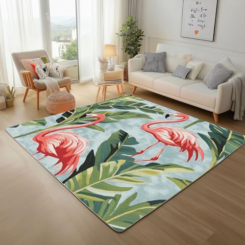 Lwznbio Teppiche Groß Weich 200x200 cm Tropische Flamingo Teppich Wohnzimmer rutschfest Waschbar Palm Monstera Carpet Kurzflor für Schlafzimmer, Kinderzimmer, Esszimmer, Küche Lwznbio Teppiche Groß Weich 200x200 cm Tropische Flamingo Teppich Wohnzimmer rutschfest Waschbar Palm Monstera Carpet Kurzflor für Schlafzimmer, Kinderzimmer, Esszimmer, Küche von Lwznbio