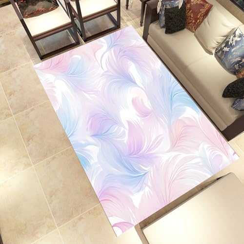 Lwznbio Traum Feder Teppich Wohnzimmer 200x290 cm Modern Ästhetik Carpet Kurzflor Abstrakt Kunst Weich rutschfest Waschbare Teppiche, Für Bettvorleger Schlafzimmer Kinderzimmer von Lwznbio