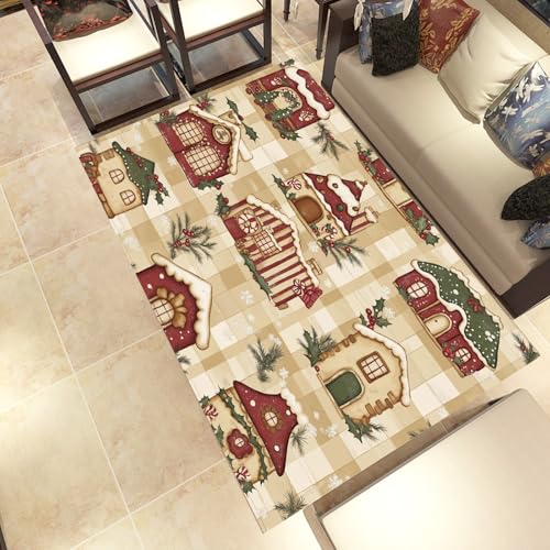 Lwznbio Weihnachten Thema Wohnzimmerteppich 200x280 cm Schneeflocke Teppich Kurzflor, Weich rutschfest Waschbare Teppiche Zuckerstange Dekor Eingangsteppich Fußmatte Schlafzimmer Kinderzimmer Lwznbio Weihnachten Thema Wohnzimmerteppich 200x280 cm Schneeflocke Teppich Kurzflor, Weich rutschfest Waschbare Teppiche Zuckerstange Dekor Eingangsteppich Fußmatte Schlafzimmer Kinderzimmer von Lwznbio