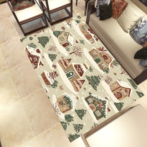 Lwznbio Weihnachten Thema Wohnzimmerteppich 200x280 cm Weihnachtsbaum Teppich Kurzflor, Weich rutschfest Waschbare Teppiche Winter Schneeszene Eingangsteppich Fußmatte Schlafzimmer Kinderzimmer Lwznbio Weihnachten Thema Wohnzimmerteppich 200x280 cm Weihnachtsbaum Teppich Kurzflor, Weich rutschfest Waschbare Teppiche Winter Schneeszene Eingangsteppich Fußmatte Schlafzimmer Kinderzimmer von Lwznbio