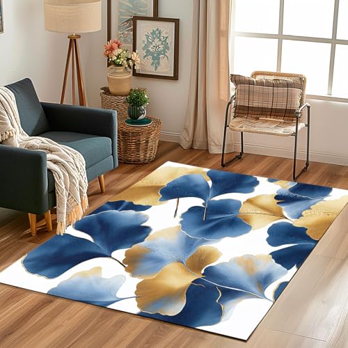 Lwznbio Wohnzimmerteppich 160x230 cm Aquarell Ginkgoblatt Teppich Schlafzimmer Waschbarer Kurzflor Pflanze Blatt Teppiche Weich rutschfest für Esszimmer, Büro, Spielzimmer, Kinderzimmer Lwznbio Wohnzimmerteppich 160x230 cm Aquarell Ginkgoblatt Teppich Schlafzimmer Waschbarer Kurzflor Pflanze Blatt Teppiche Weich rutschfest für Esszimmer, Büro, Spielzimmer, Kinderzimmer von Lwznbio