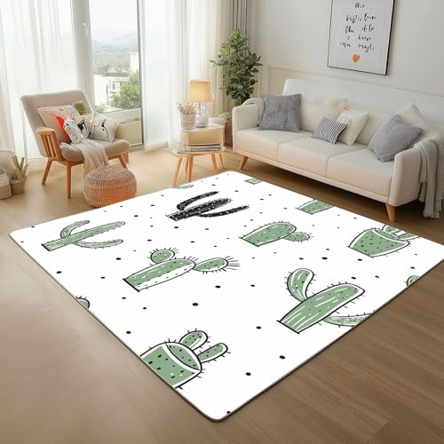 Lwznbio Wohnzimmerteppich 160x230 cm Karikatur Kaktus Teppich Schlafzimmer Waschbarer Kurzflor Tropische Pflanze Teppiche Weich rutschfest für Esszimmer, Büro, Spielzimmer, Kinderzimmer Lwznbio Wohnzimmerteppich 160x230 cm Karikatur Kaktus Teppich Schlafzimmer Waschbarer Kurzflor Tropische Pflanze Teppiche Weich rutschfest für Esszimmer, Büro, Spielzimmer, Kinderzimmer von Lwznbio