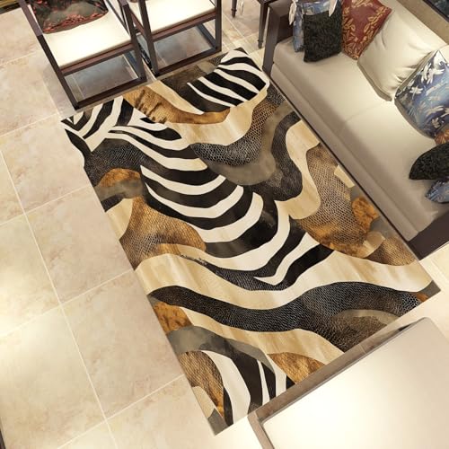 Lwznbio Zebra Streifen Wohnzimmerteppich 200x280 cm Tier Drucken Teppich Kurzflor, Weich rutschfest Waschbare Teppiche Tierliebhaber Eingangsteppich Fußmatte Schlafzimmer Kinderzimmer Lwznbio Zebra Streifen Wohnzimmerteppich 200x280 cm Tier Drucken Teppich Kurzflor, Weich rutschfest Waschbare Teppiche Tierliebhaber Eingangsteppich Fußmatte Schlafzimmer Kinderzimmer von Lwznbio