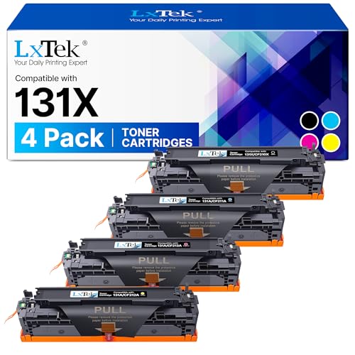 LxTek 131X 131A Toner Kompatible für HP CF210X CF211X CF212X CF213X Toner für HP Laserjet 200 Color MFP M276nw Toner für HP M276n M251n M251nw M276 M251 Drucker (4er-Pack,Schwarz Cyan Gelb Magenta) LxTek 131X 131A Toner Kompatible für HP CF210X CF211X CF212X CF213X Toner für HP Laserjet 200 Color MFP M276nw Toner für HP M276n M251n M251nw M276 M251 Drucker (4er-Pack,Schwarz Cyan Gelb Magenta) von LxTek