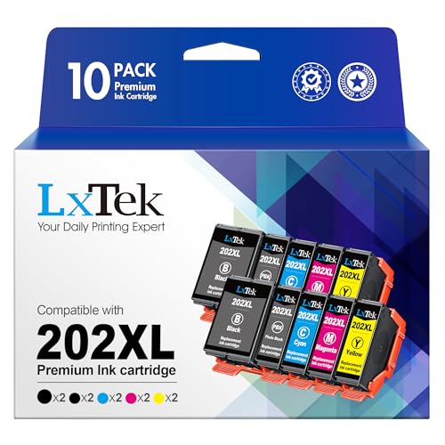 LxTek 202XL Multipack Druckerpatronen 202 XL Kompatibel für Epson 202XL für Epson XP 6105 Druckerpatronen für Epson Expression Premium XP 6000 XP 6005 XP 6100 XP6000 XP6105 XP6005 (10er-Pack) von LxTek