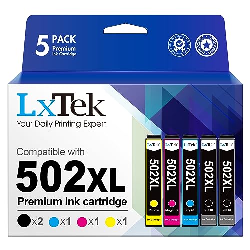 LxTek 502XL Multipack Druckerpatronen Kompatibel für Epson 502 502XL Patronen für Epson WF-2860 Druckerpatronen für WF-2865 WF-2860DWF für Epson Expression Home XP-5100 XP5100 XP-5105 (5er-Pack) von LxTek