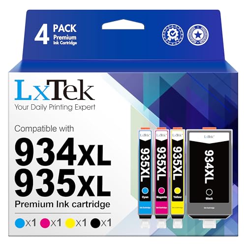 LxTek 934XL 935XL Multipack Druckerpatronen Kompatibel für HP 934 935 934XL 935XL Patronen für HP Officejet Pro 6830 Druckerpatronen für HP Officejet 6820 für Officejet 6230 Patronen (4er-Pack) von LxTek