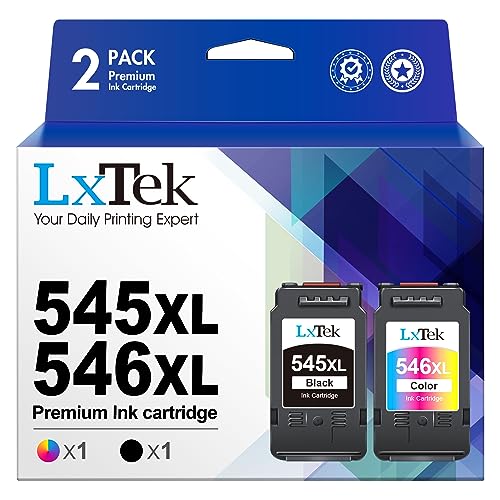 LxTek 545 546 XL Multipack Patronen als Ersatz für Canon Druckerpatronen 545 546 PG-545XL CL-546XL für Pixma MX495 TR4550 TR4551 TS3150 MX490 MG3050 MG2950 MG2950S MG2555S MG2550S TS3350 (2er-Pack) von LxTek